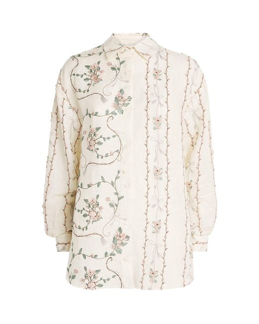 Agua Bendita White Linen Cecilia Navegante Shirt