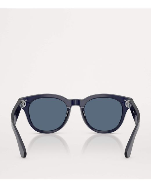 Burberry Blue Acetate Round Sunglasses for men