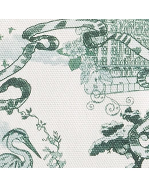 Harrods Green Small Toile Tote Bag