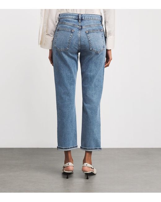 FRAME Blue The Borrowed Straight Jeans