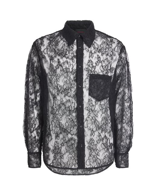 Simone Rocha Gray Cotton Floral Lace Shirt for men