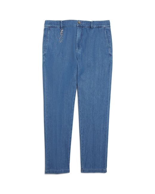 Paul & Shark Blue Denim Drawstring Chinos for men