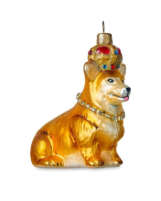 Harrods Metallic Glass Royal Corgi Tree Decoration
