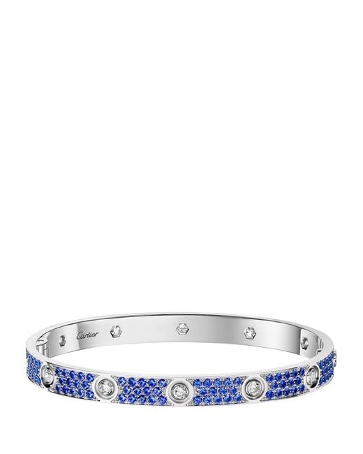 Cartier Blue Diamond And Sapphire Classic Love Bracelet