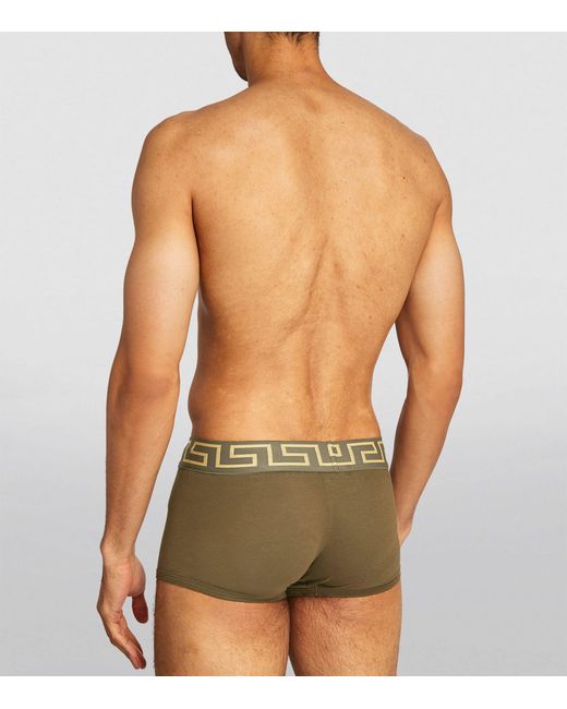 Versace Green Low-rise Iconic Greca Trunks for men