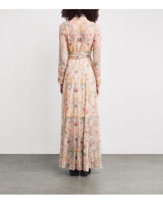 Zimmermann Natural Floral Rebellion Maxi Shirt Dress