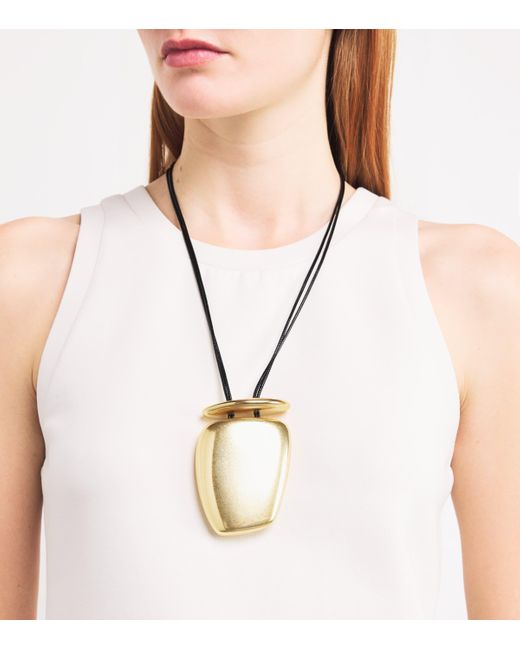 Max Mara Metallic Long Pendant Necklace