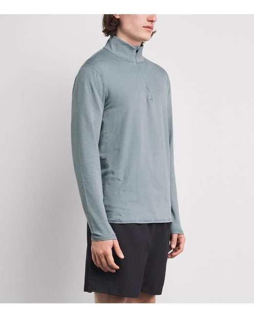vuori Blue Ponto Quarter-Zip Sweatshirt for men