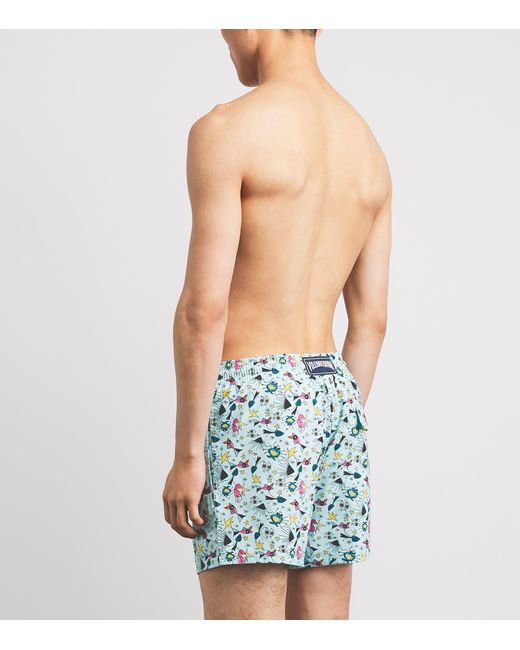 Vilebrequin Blue Printed Moorise Swim Shorts for men