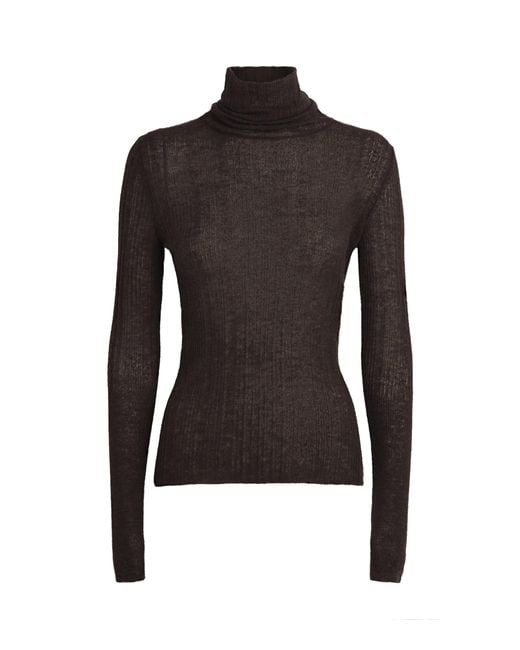 Joseph Black Wool-Blend Molony Rollneck Sweater