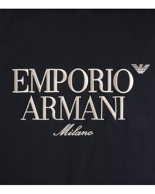 Emporio Armani Black Cotton Logo T-Shirt for men