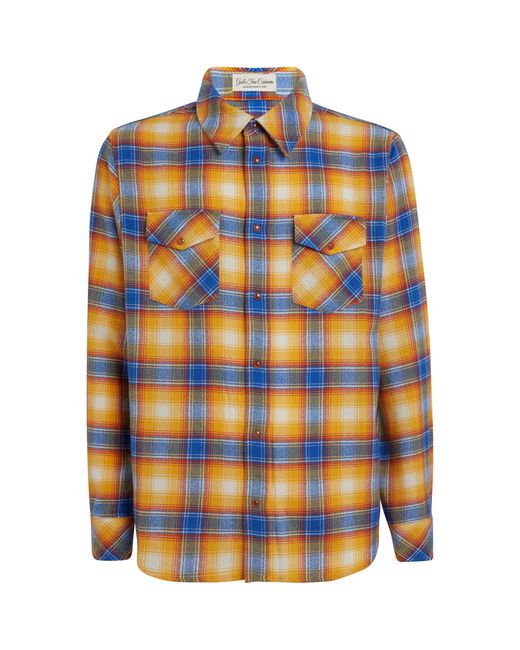 God's True Cashmere Orange Cashmere And Carnelian Canyon Sunrise Shirt for men