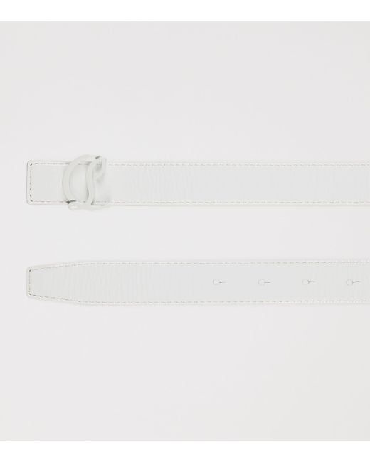 Christian Louboutin Red Loubi54 Reversible Patent Leather Belt