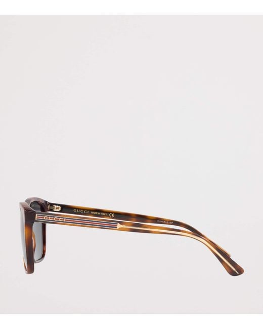 Gucci Gray Acetate Rectangle Sunglasses for men