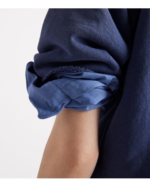 Prada Blue Cotton Logo T-Shirt