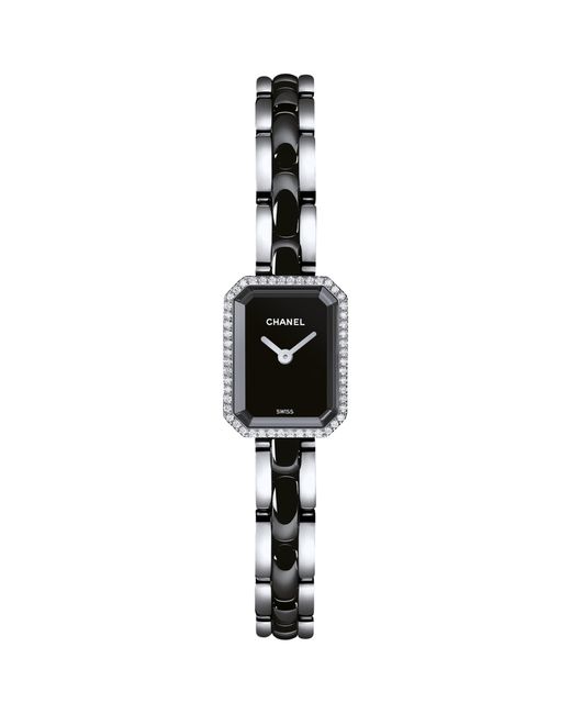 Chanel Black Stainless Steel And Diamond Première Ceramic Watch