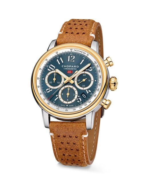 Chopard Metallic And Lucent Steel Mille Miglia Chronograph Watch for men