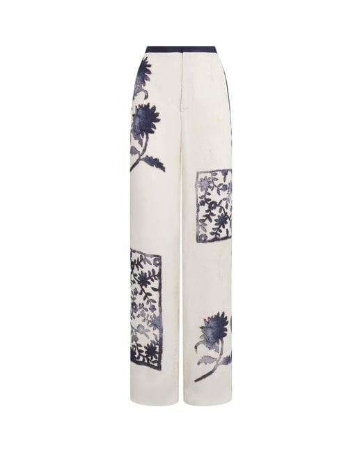 Sir White Philippa Printed Wide-Leg Trousers