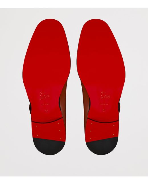 Christian Louboutin Brown Chambelimonk Leather Monk Shoes for men