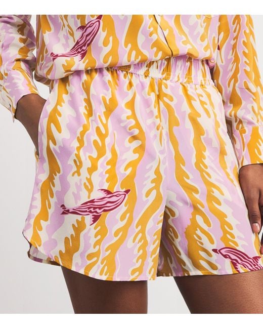 Olivia Von Halle Metallic Silk Kick Mira Pyjama Set