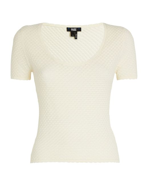 PAIGE Knitted Galiene T-shirt in White | Lyst