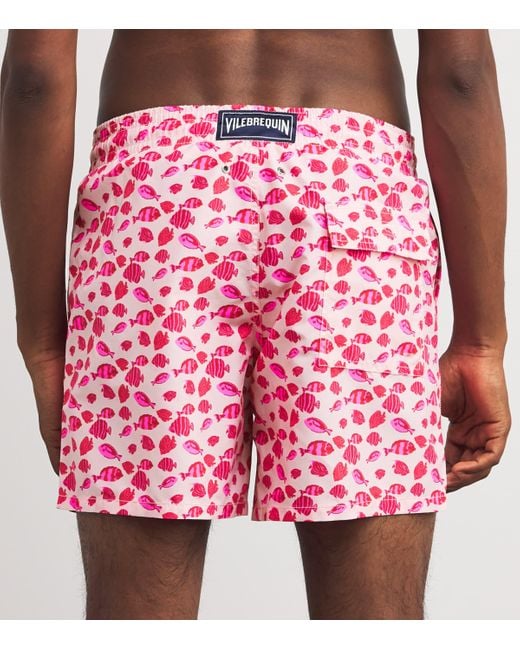 Vilebrequin Red Fish Print Moorea Swim Shorts for men