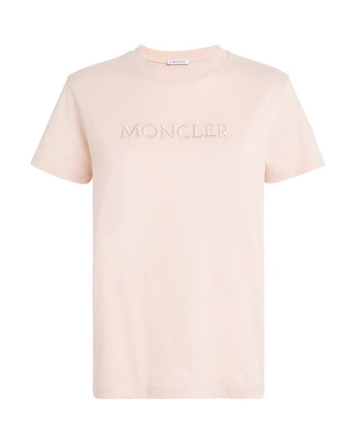 Moncler Pink Cotton Logo T-Shirt