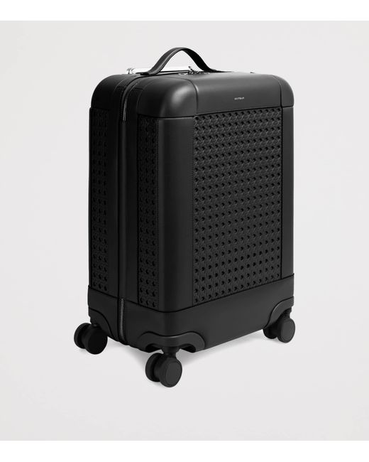 Aviteur Black Leather Carry-On Suitcase