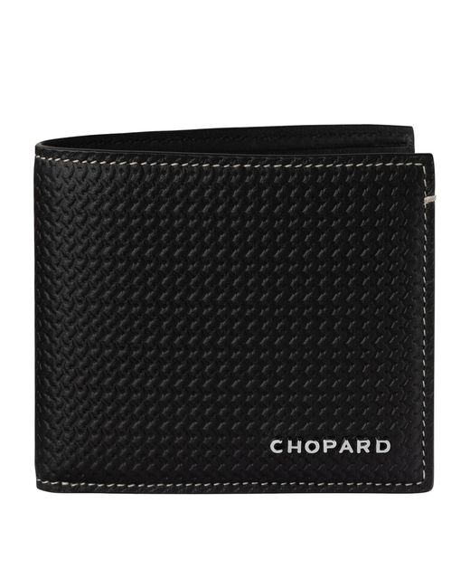 Chopard Black Mini Leather Racing Bifold Wallet