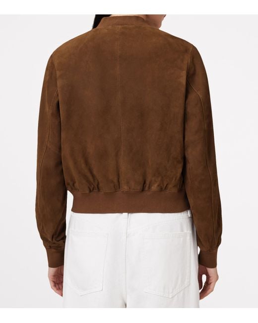 AllSaints Brown Suede Orten Bomber Jacket