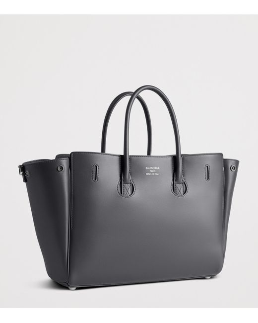 Balenciaga Black Small Leather Bel Air Carry All Tote Bag