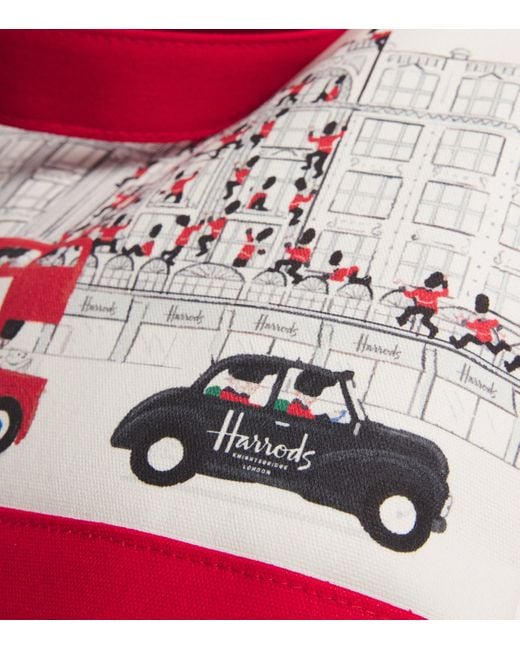Harrods Red Large Cotton Christmas Knightsbridge Tote Bag