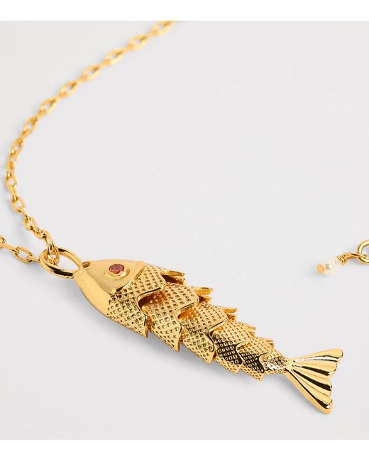 Anni Lu Metallic Plated Beaded Something Fishy Necklace