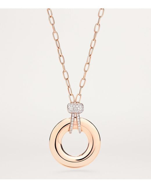 Pomellato Metallic And Diamond Iconica Pendant Necklace