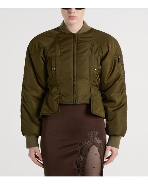 Balmain Green Signature Bomber Jacket
