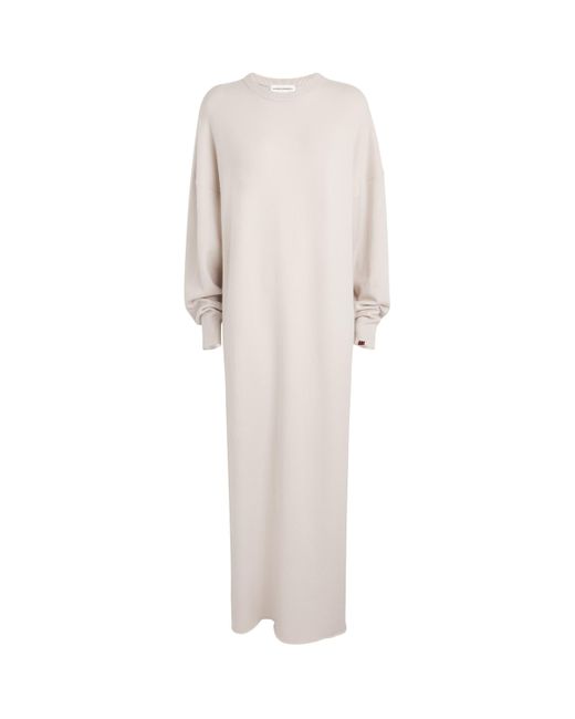 Extreme Cashmere White Cashmere-Blend No.106 Weird Maxi Dress