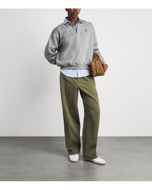 Polo Ralph Lauren Green Woven Belted Trousers