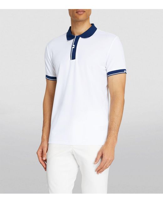 J.Lindeberg White Bay Short-sleeve Polo Shirt for men