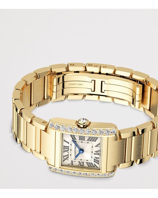 Cartier Metallic Small And Diamond Tank Française Watch