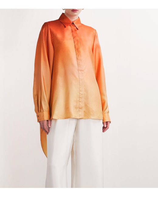 Zimmermann Orange Silk Tranquillity Scarf Shirt