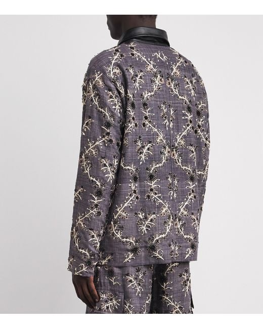 Kartik Research Gray Silk Embellished Chintz Jacket for men