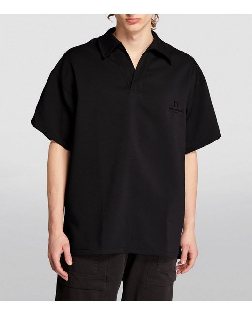 Wooyoungmi Black Embroidered Logo Polo Shirt for men