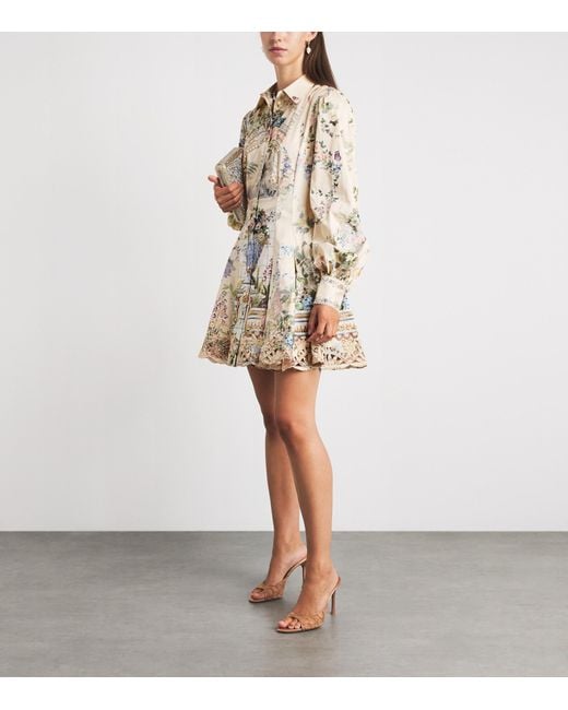 Camilla Natural Stretch-Cotton Midsummer Masterpiece Mini Shirt Dress