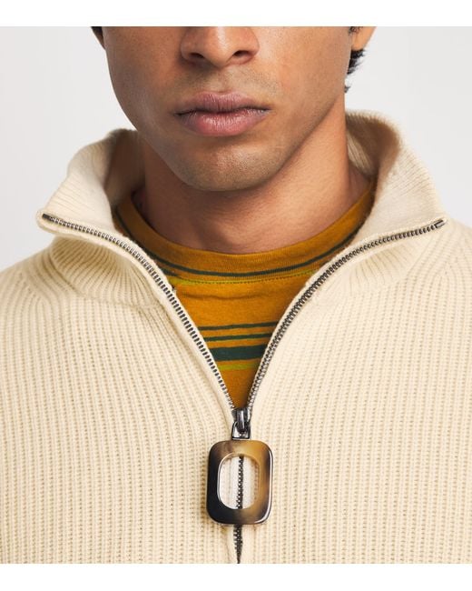 J.W. Anderson Natural Wool-Cotton Half-Zip Sweater for men