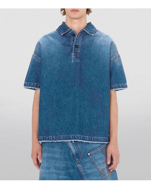 J.W. Anderson Blue Denim Polo Shirt for men