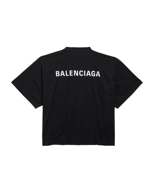 Balenciaga Black Logo Cropped T-Shirt