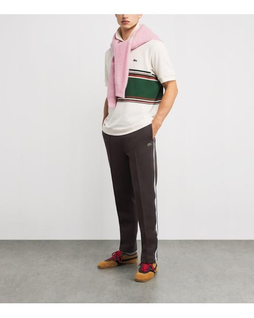 Lacoste Brown Cotton-Blend Side-Stripe Sweatpants for men