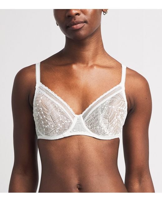 Simone Perele White Lace Comète Plunge Bra