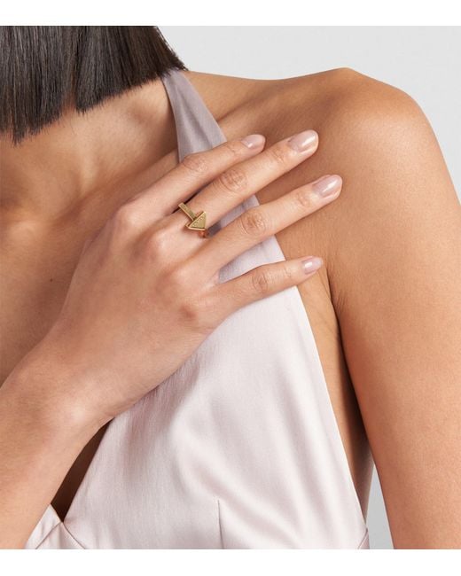 Prada Metallic Triangle Ring