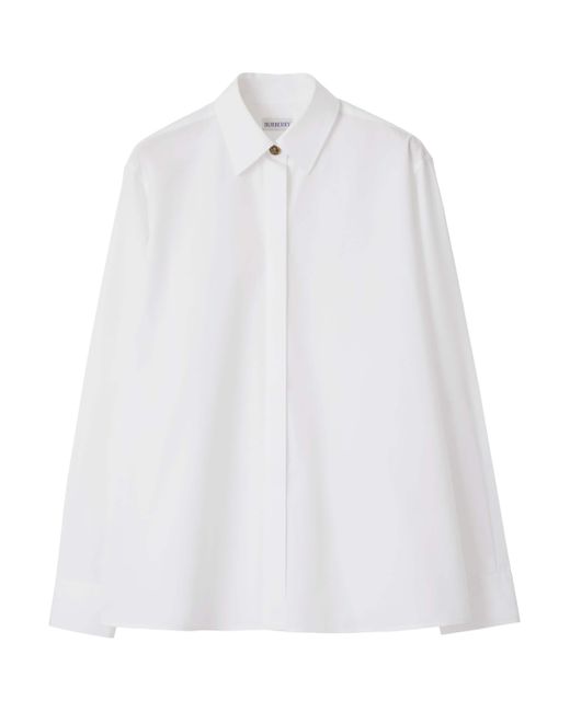 Burberry White Cotton Poplin Oversized Shirt